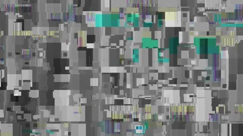 Abstract digital screen pattern showing data corruption, high-tech error Video stock 332381381