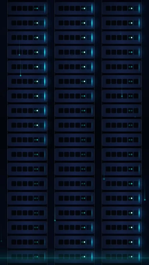 Abstract Digital Server Rack Data Center Background Stock Footage 346197396