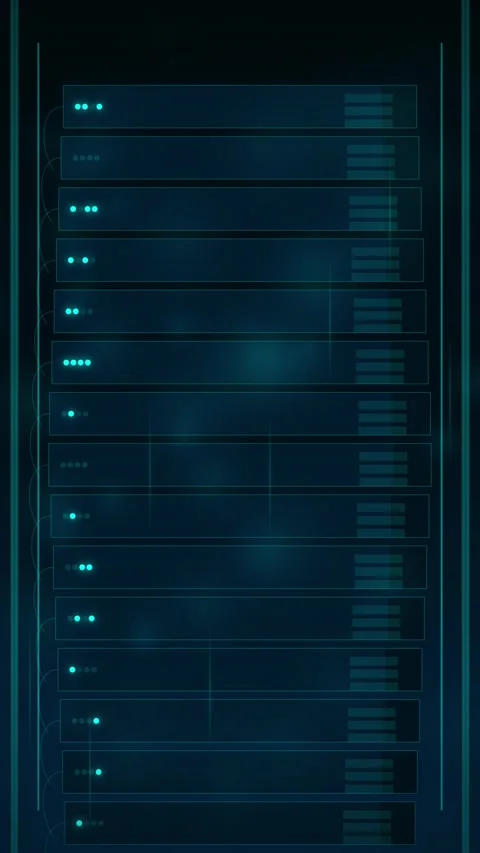 Abstract Digital Server Rack Data Center Technology Background Stock Footage 346202687