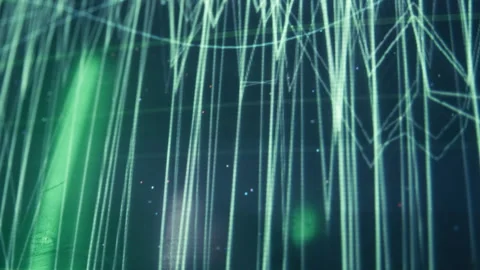 Abstract Digital Signal Animation on Old Computer Screen Stock Footage 341658448