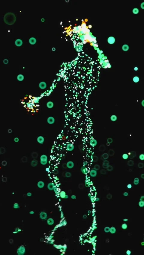 Abstract digital silhouette dancer motion. Video stock 335704284