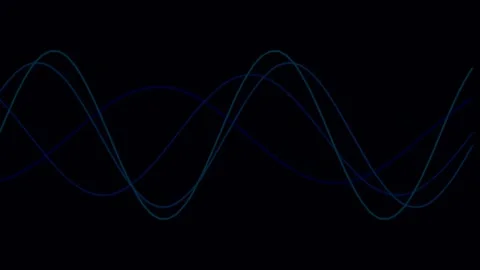 Abstract digital sine wave animation flowing on black background for techno.. Stock Footage 340378504