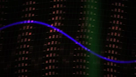 Abstract Digital Sine Wave Animation Over Data Matrix Background. Stock Footage 340511403