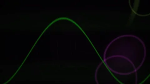 Abstract Digital Sine Wave Animation with Pulsing Circular Glow Effect. Stock Footage 341786482