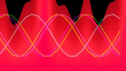 Abstract digital sine wave pattern for signal transmission and frequency da.. Stock Footage 333441267