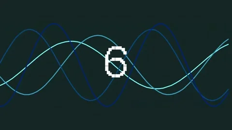 Abstract digital sine wave visualization background with glowing cyan data .. Stock Footage 342095689