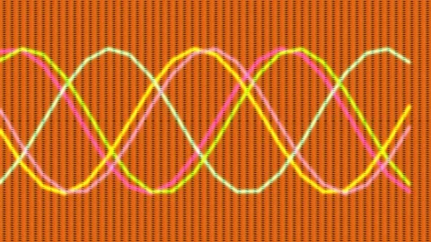 Abstract digital sine waves signal pattern displaying energy frequency analys Stock Footage 336267996