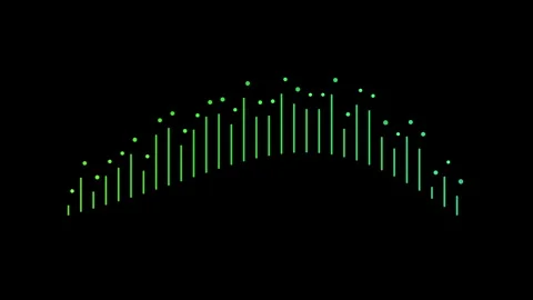 Abstract digital sound equalizer animation with vibrant green and blue grad.. 動画素材 344353350