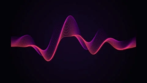 Abstract digital sound wave animation with glowing orange and purple freque.. Stock Footage 346121287