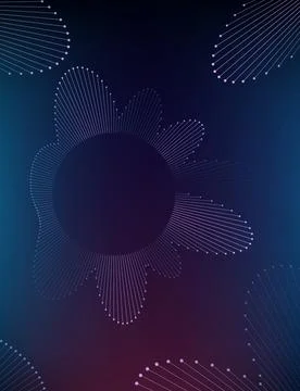 Abstract digital sound wave background with glowing dots and lines Stock Illustration
