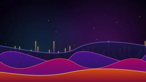 Abstract digital sound wave equalizer background, with neon glowing, partic.. 스톡 동영상 344860396