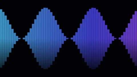 Abstract digital sound wave visualization with blue and purple color gradient Video stock 335117425