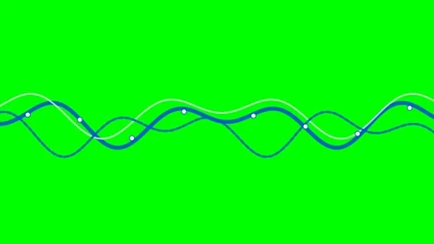 Abstract digital sound wave visualization on a vibrant chroma key green scree Stock Footage 340263292