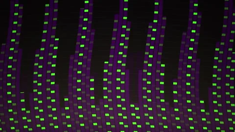 Abstract Digital Sound Wave Visualization with Glowing Green Particles and .. Stock Footage 340511327