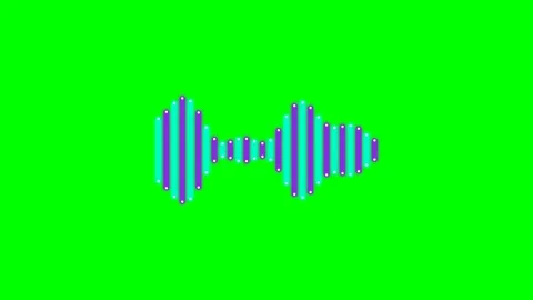 Abstract digital sound wave visualization on a vibrant chroma green backgroun Stock Footage 340903986