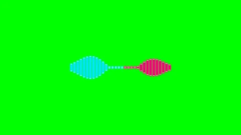 Abstract digital sound wave visualization against a solid green background Stock-Footage 341824162