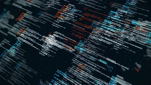 Abstract digital source code of a computer program on virtual display. Animation Video stock 139387349