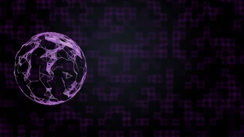 Abstract digital space background with flowing planet in cartoon style over Stock Footage 121935838