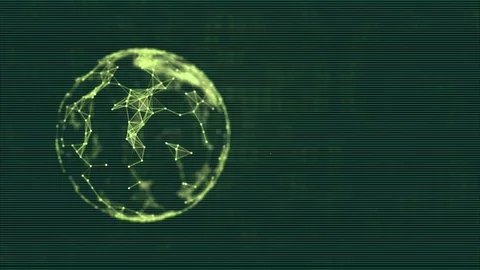 Abstract digital space background with flowing particles encryption covering a Video stock 121936521