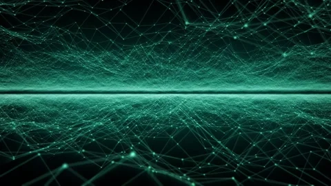 Abstract digital space with glowing stars and plexus structures Stock Footage 274644683