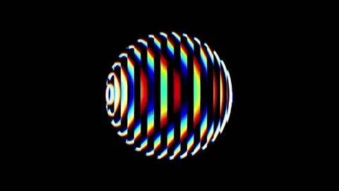 Abstract Digital Sphere with Colorful Wave Patterns Видео 329457906