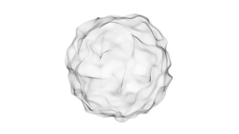 Abstract digital sphere flowing on white background. Concept of artificial .. Video stock 331039384