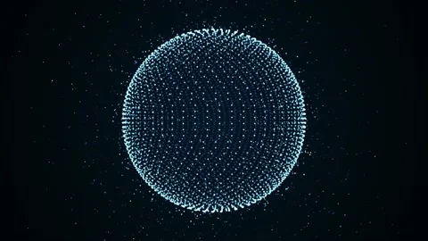 Abstract Digital Sphere Glowing And Flowing Loop Stock Footage 147046891