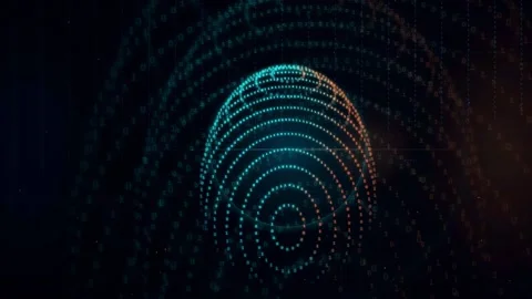 Abstract Digital Sphere of Glowing Blue Particles Rotating in a Dark Cyber Stock Footage 339324697