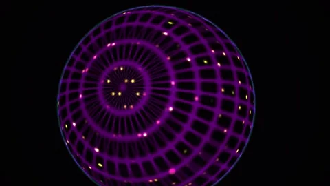 Abstract Digital Sphere with Glowing Data Nodes and Interconnected Grid Net.. Stock Footage 341786748
