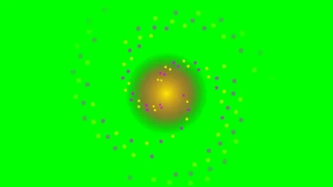 Abstract digital spiral of colorful dots around a radiant golden center Stock-Footage 341823921