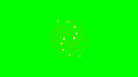 Abstract digital spiral formation with white dots on a green screen backgroun Video stock 341822714