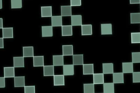 Abstract digital squares pattern with black background Illustrazione stock