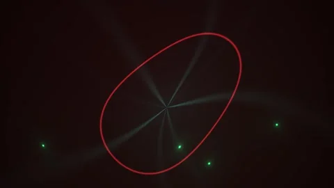 Abstract Digital Star Pattern Pulsing with Glowing Green Light Beams. Stock Footage 341786737