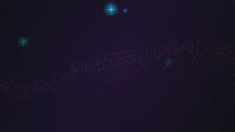 Abstract digital stardust flowing through dark universe with glowing stars .. Stock Footage 340808036