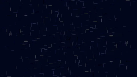 Abstract digital starfield with glowing streaks on dark blue space background Stock Footage 333178587