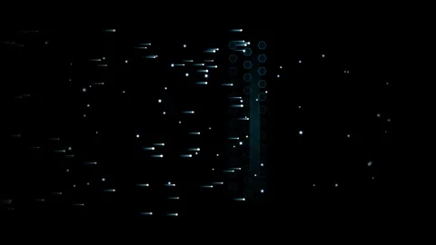 Abstract digital stream of glowing particles passing through a technologica.. Video stock 345277067