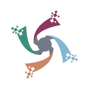 Abstract Digital Swirl Logo Concept 스톡 일러스트