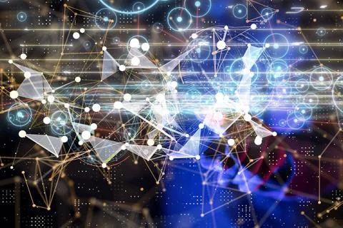 Abstract digital system interface design. Technology, network. Stock Photos