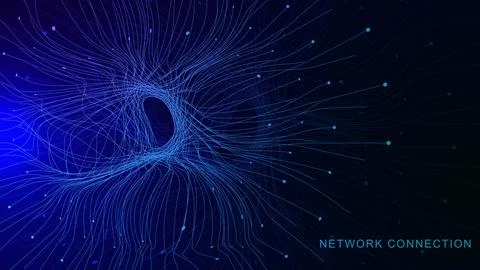 Abstract digital tech and network connection Stock Illustration