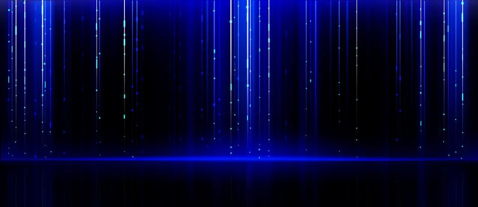 Abstract digital tech bg with glowing blue lines Stock Illustration