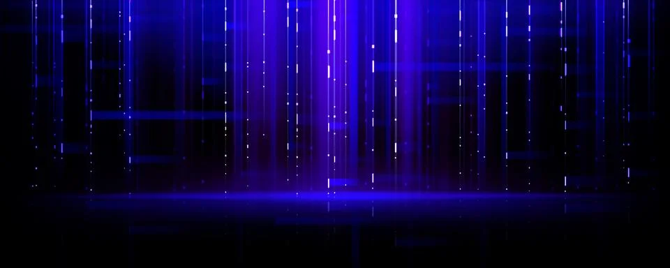 Abstract digital tech bg with glowing blue lines Illustrazione stock