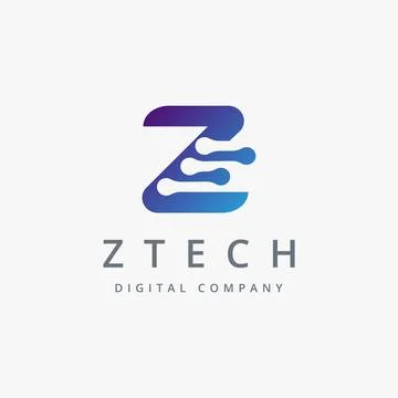 Abstract digital techie Z logo icon vector template on white background Stock Illustration