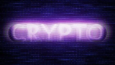 Abstract Digital Technology. 3d crypto icon. Blurred glass. Futuristic Stock Illustration