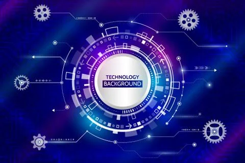Abstract digital technology and mechanical elements. Futuristic circuit board Stock Illustration