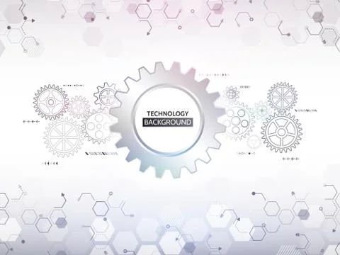 Abstract digital technology and mechanical elements. Futuristic circuit board Illustrazione stock