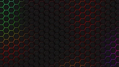 Abstract digital technology background animation. Dark hexagons Video stock 249680940