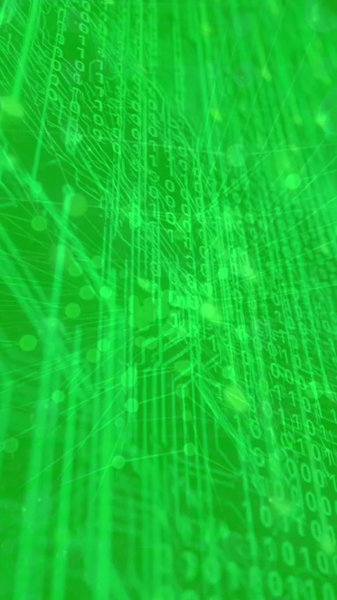 Abstract digital technology background with binary code and network connectio Stock Footage 339119140
