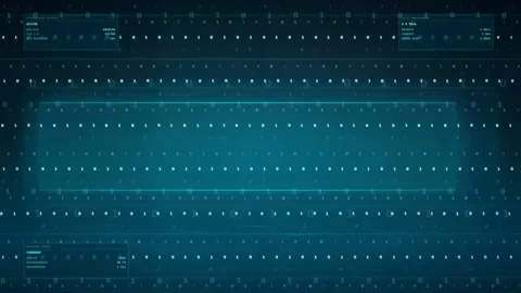 Abstract Digital Technology Background with Blue Glowing Data Points and Stock Footage 339318911