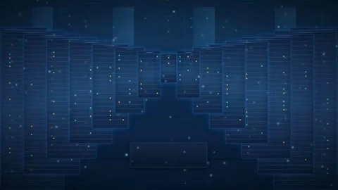 Abstract Digital Technology Background with Cyber Attack Alert and Network Stock Footage 341454590