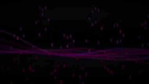 Abstract digital technology background featuring flowing glowing purple lin.. Stock Footage 346326991